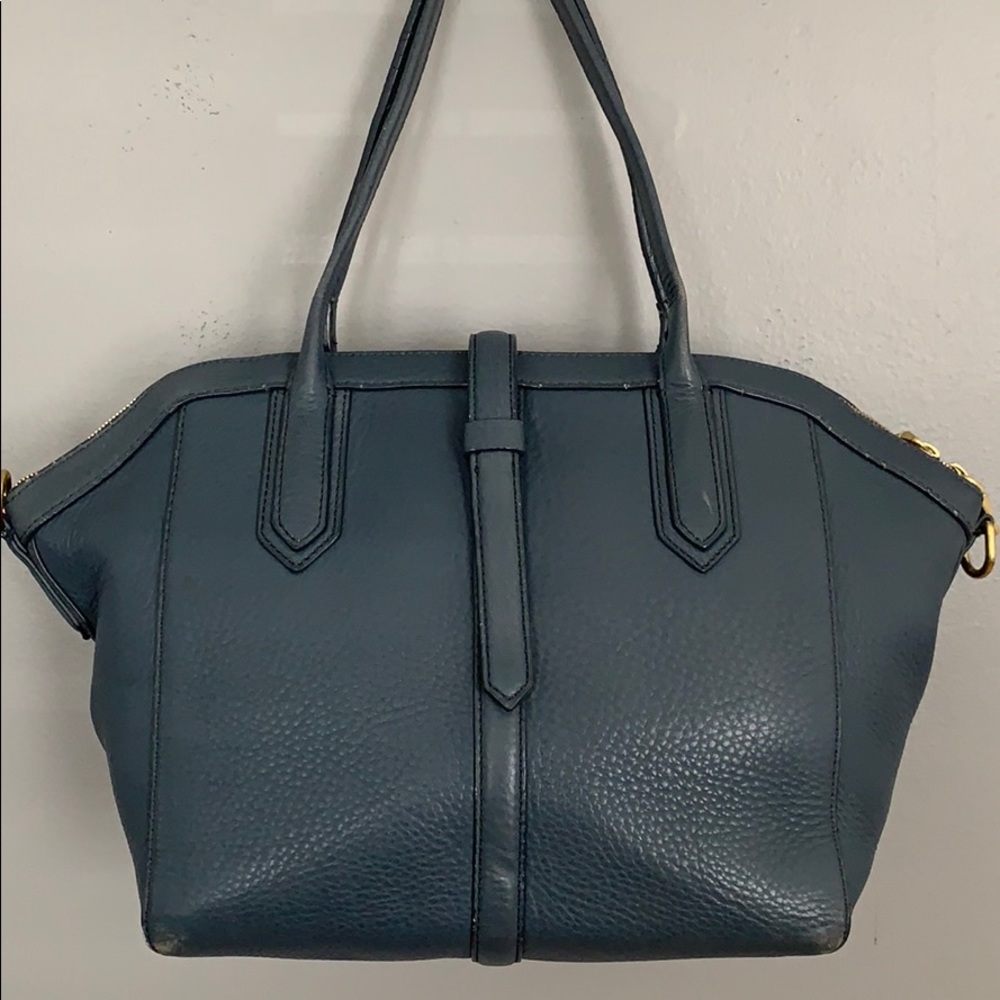 J Crew crossbody purse, blue-gray